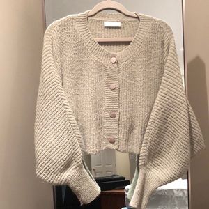 OAK + FORT Rib Knit Cropped Cardigan